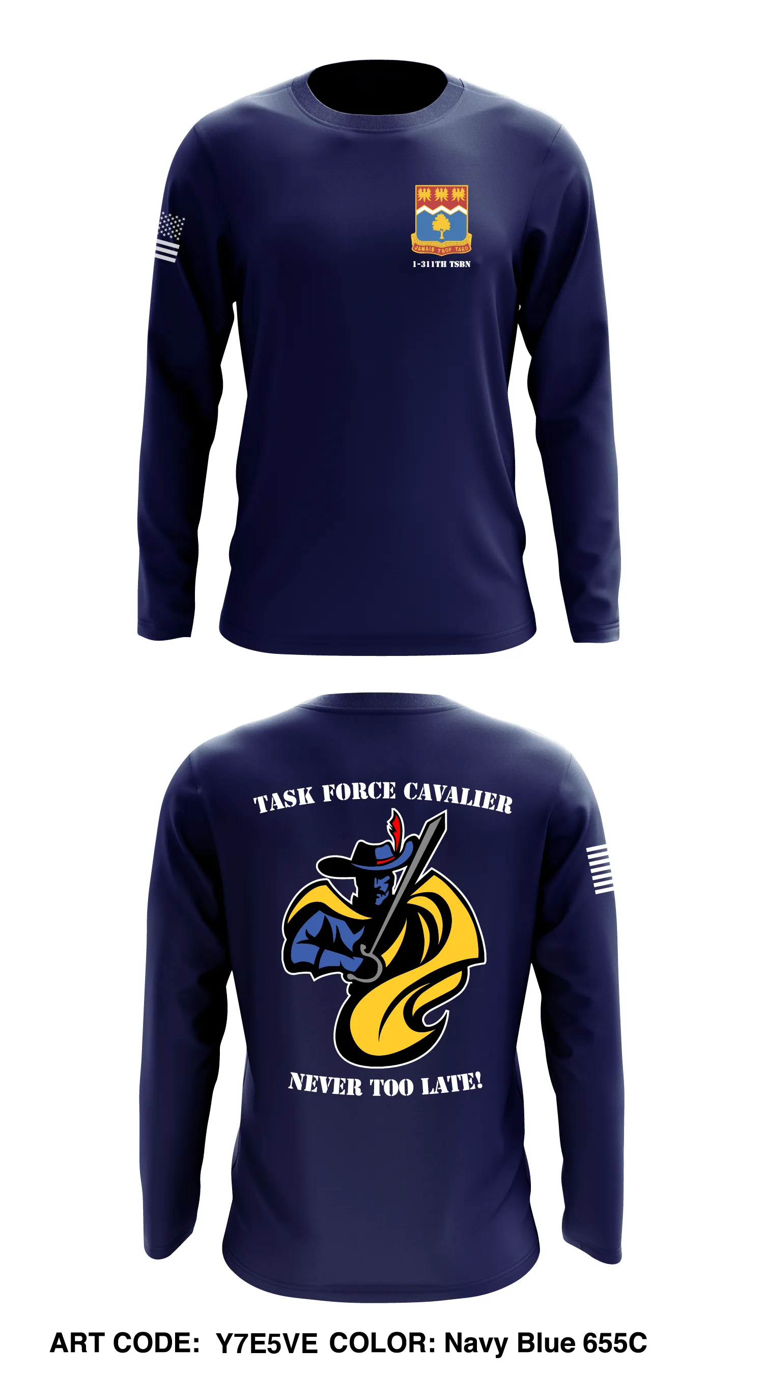 1-311TH TSBN TASK FORCE CAVALIER Core Men's LS Performance Tee - Y7E5VE