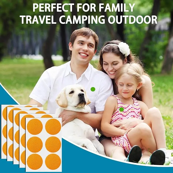 120 Pack DEET Free Mosquito Repellent Patchers Stickers for Kids Adults Natural Citronella Patches for Travel Outdoor Indoor,Orange