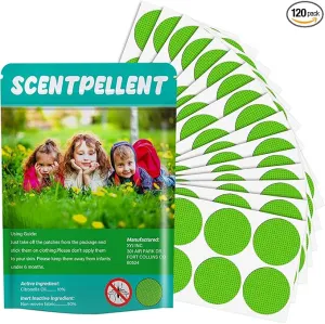 120 Pack Mosquito Patches - Deet Free Natural Citronella Mosquito Stickers for Toddlers Kids & Adults, Insect Patch for Indoor Outdoor Traveling Camping Hiking