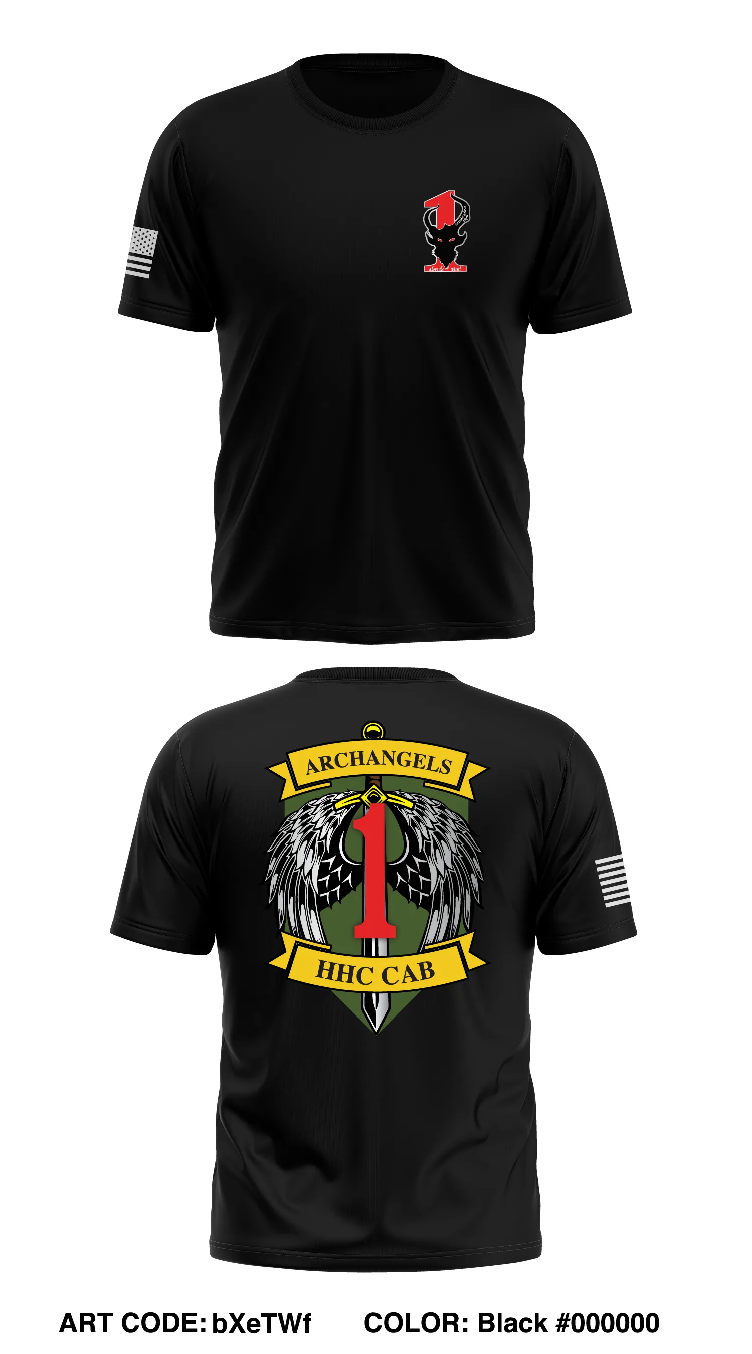 1st Combat Aviation Brigade, Archangels, HHC Store 1 Core Men's SS Performance Tee - bXeTWf