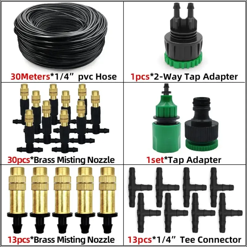 5m-30m outdoor misting cooling system with brass misting nozzles