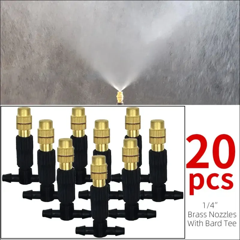 5m-30m outdoor misting cooling system with brass misting nozzles
