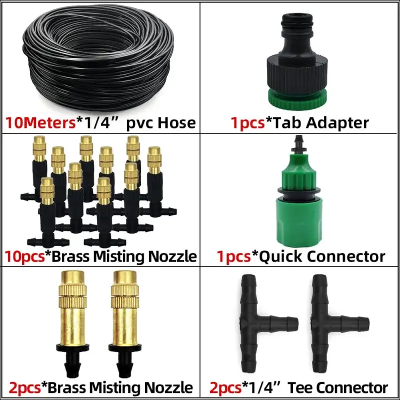 5m-30m outdoor misting cooling system with brass misting nozzles