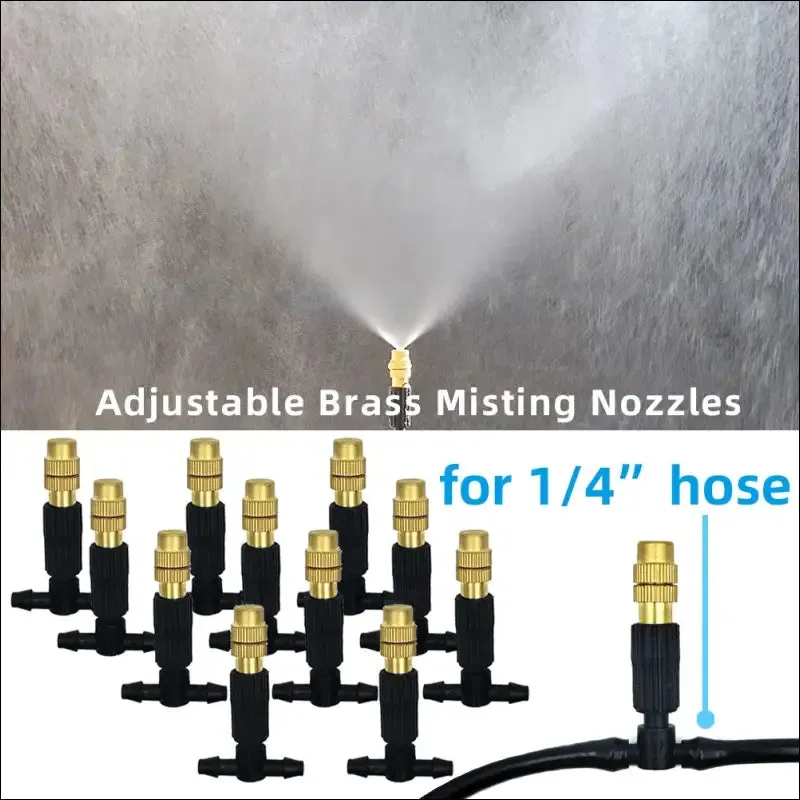 5m-30m outdoor misting cooling system with brass misting nozzles
