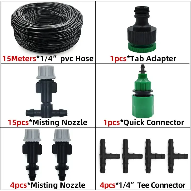 5m-30m outdoor misting cooling system with brass misting nozzles