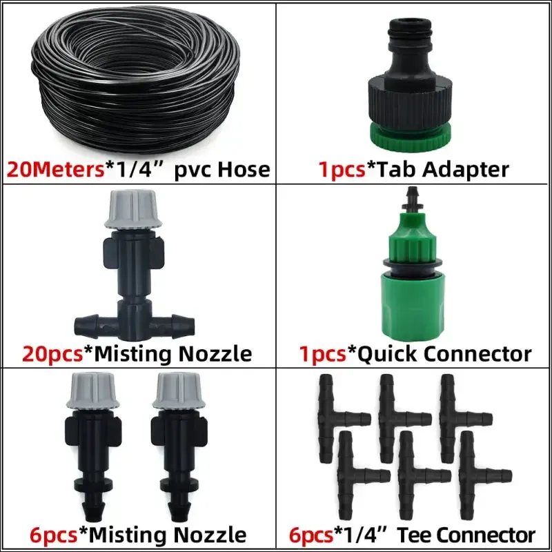 5m-30m outdoor misting cooling system with brass misting nozzles