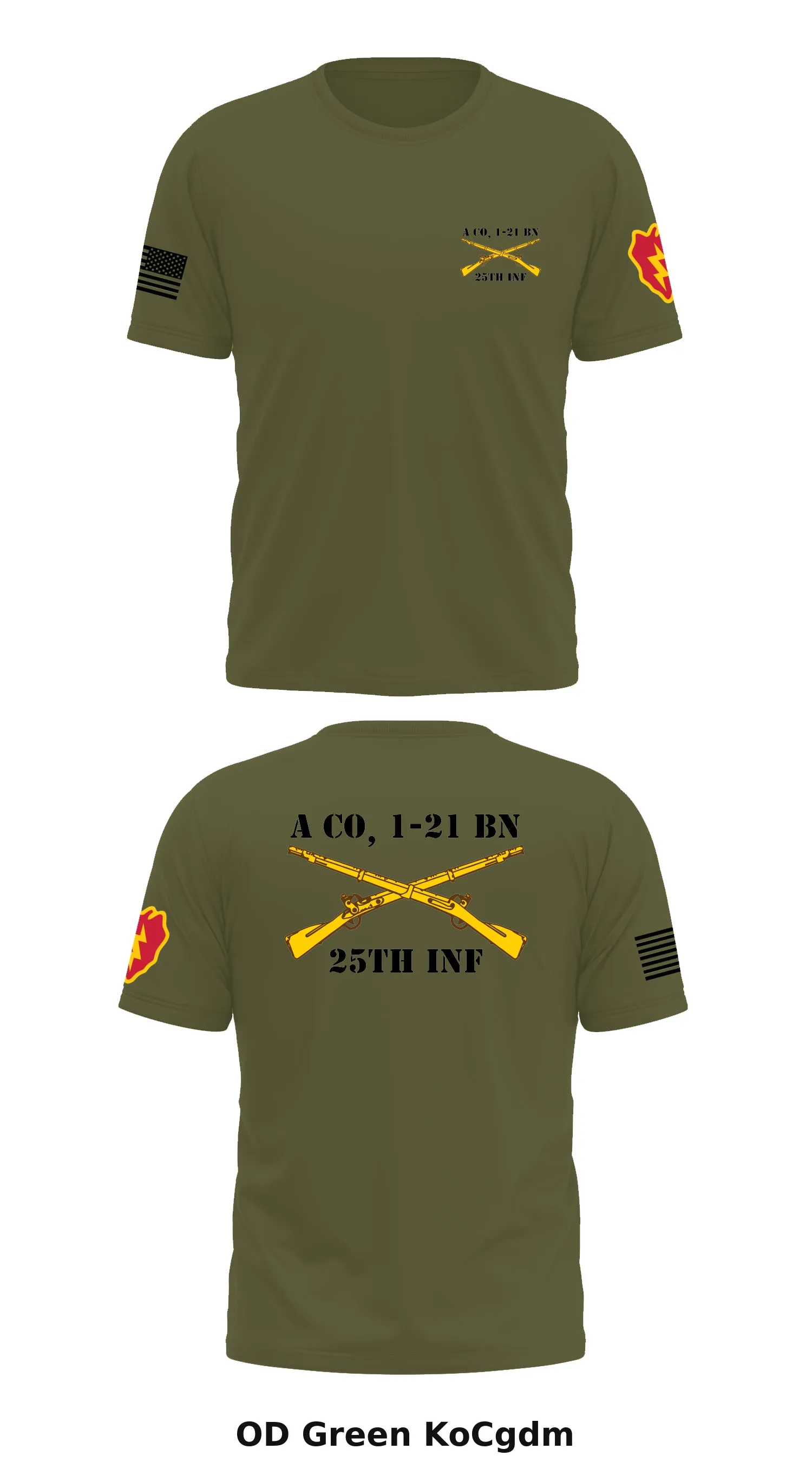 A co, 1-21 BN, 25th Inf. Store 1 Core Men's SS Performance Tee - KoCgdm