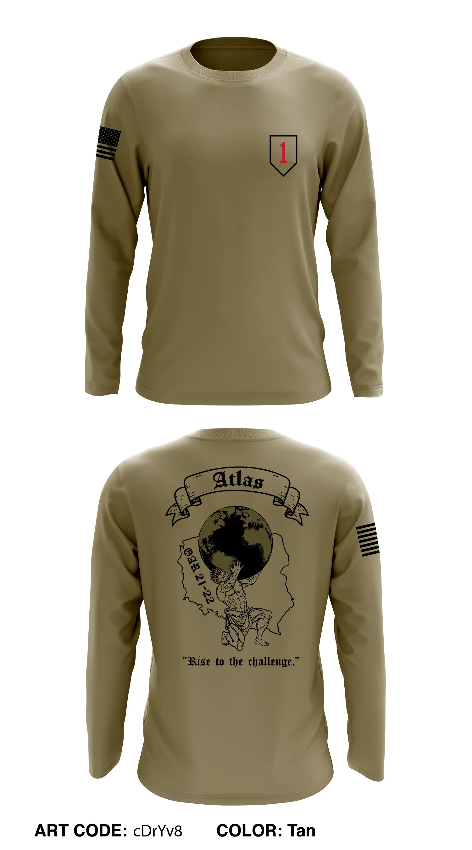 A Co, 101 BSB, 1 ABCT Store 1 Core Men's LS Performance Tee - cDrYv8