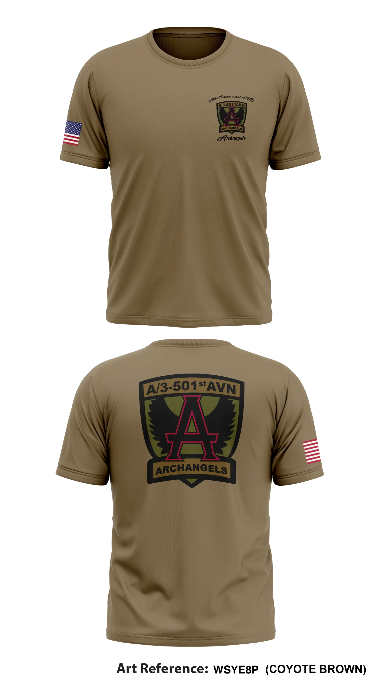 A Co. 3-501st AHB “Archangels” Store 1 Core Men's SS Performance Tee - WSye8P