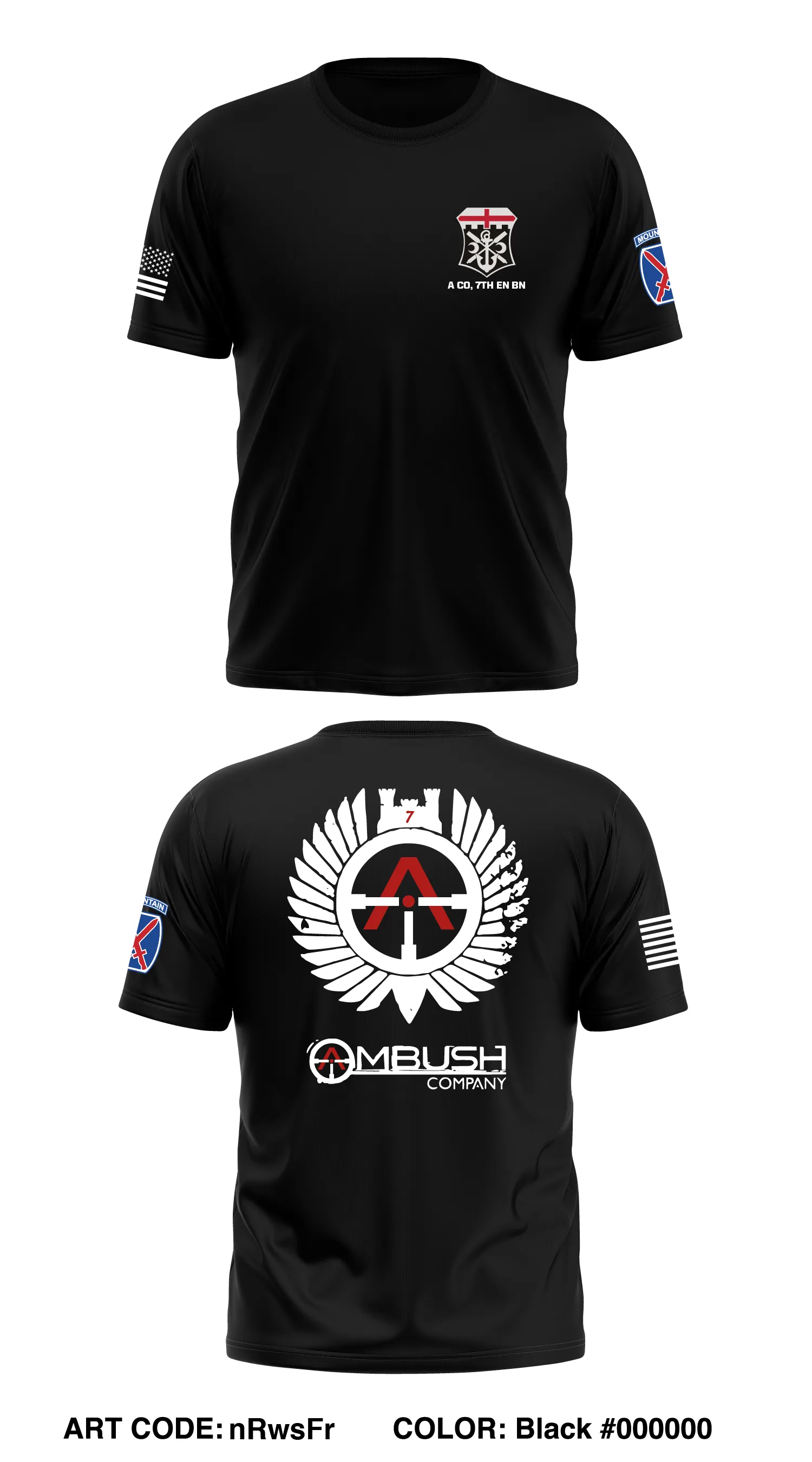 A Co, 7th EN BN Store 1 Core Men's SS Performance Tee - nRwsFr