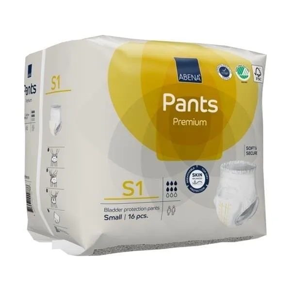 Abena Pants S1 Yel 1400ML 60-90cm
