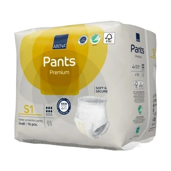 Abena Pants S1 Yel 1400ML 60-90cm
