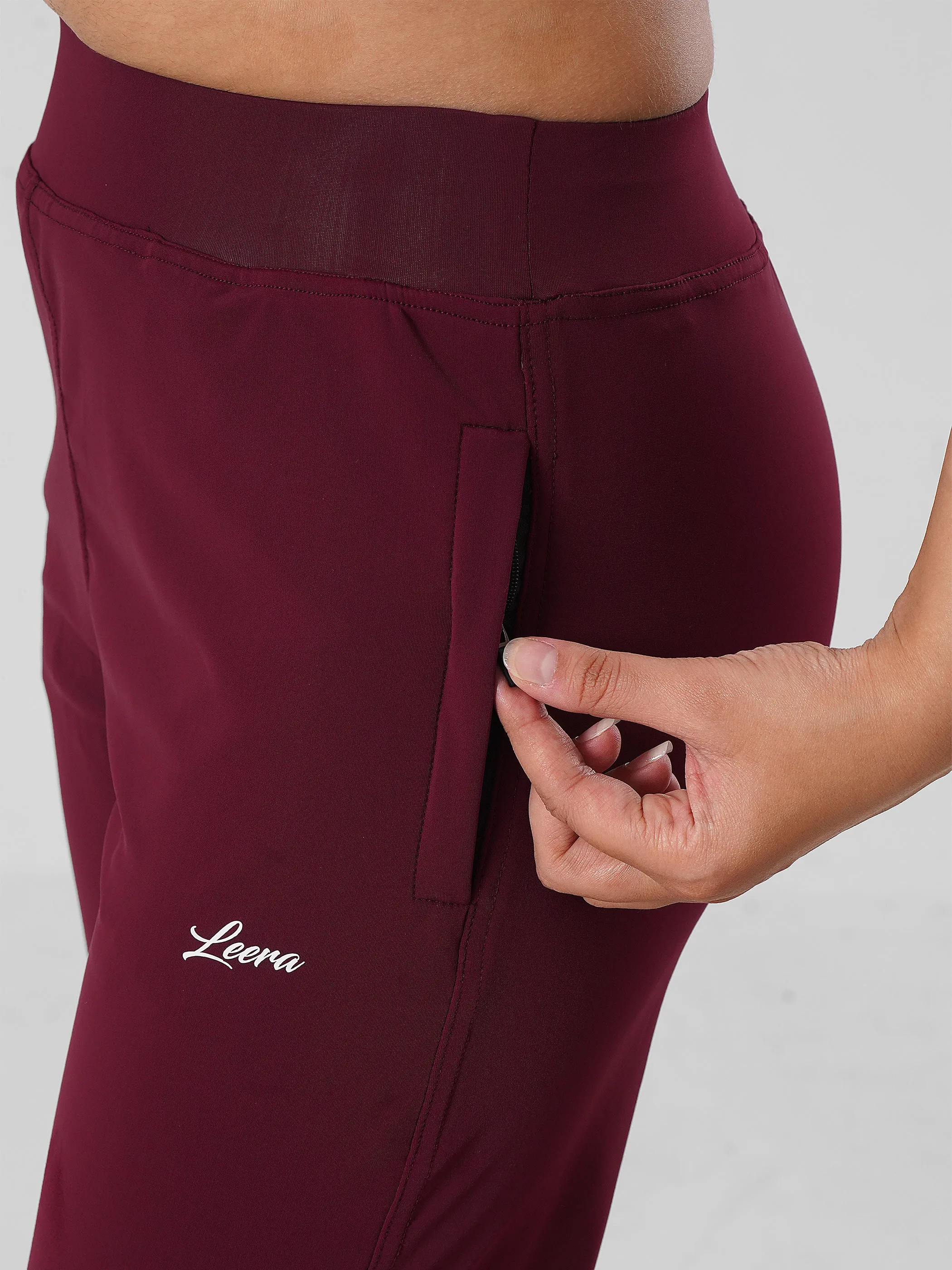 Adapted State High Rise Cropped Joggers in Maroon