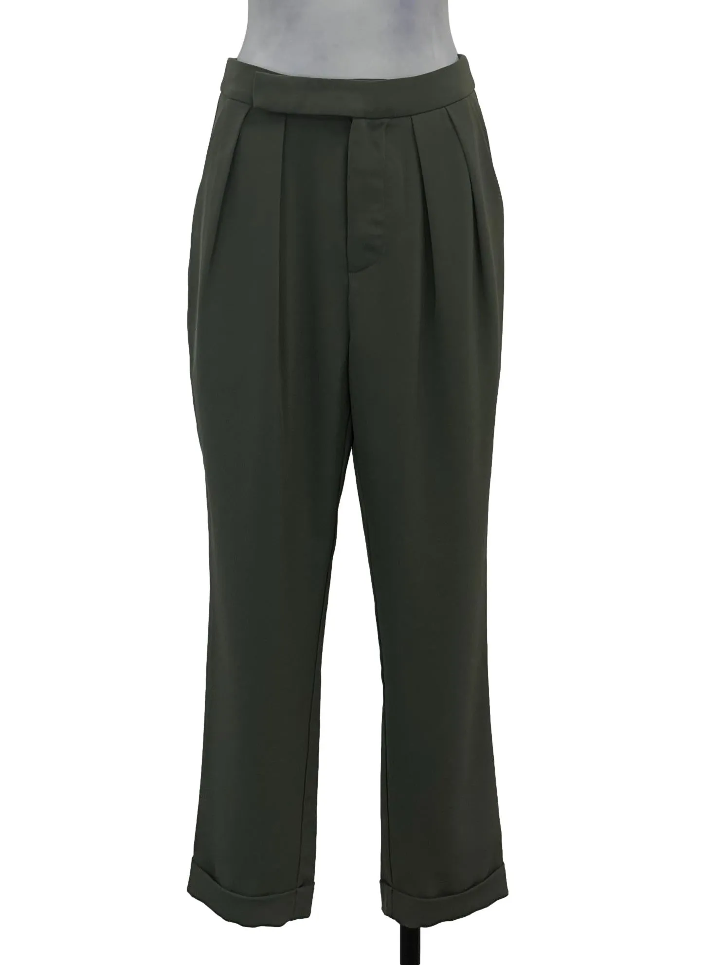 Army Green Cuffed Pants OSN