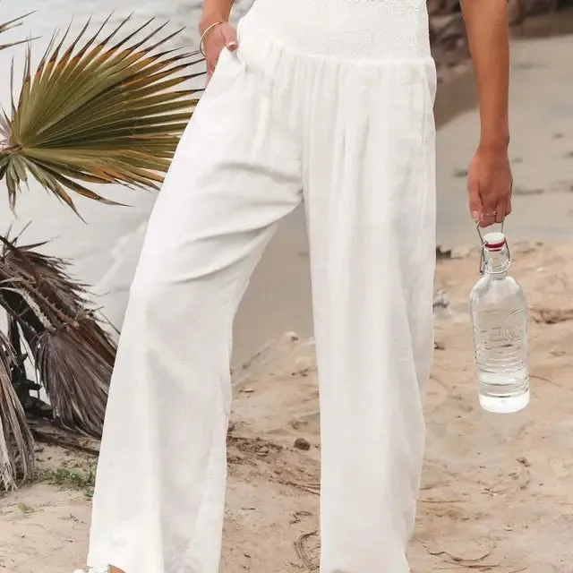 Aubrey - Wijde broek met elastische tailleband