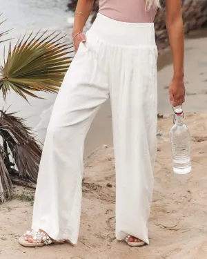 Aubrey - Wijde broek met elastische tailleband