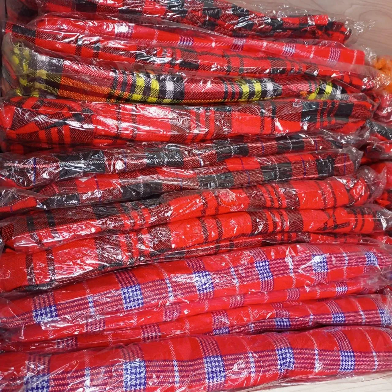 Authentic Maasai Shuka Blanket - Traditional African Tribal Wrap, Red Plaid Safari Blanket for Home Décor or Outdoor Adventures wholesale