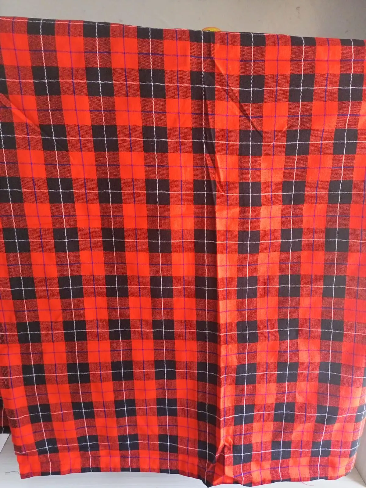 Authentic Maasai Shuka Blanket - Traditional African Tribal Wrap, Red Plaid Safari Blanket for Home Décor or Outdoor Adventures