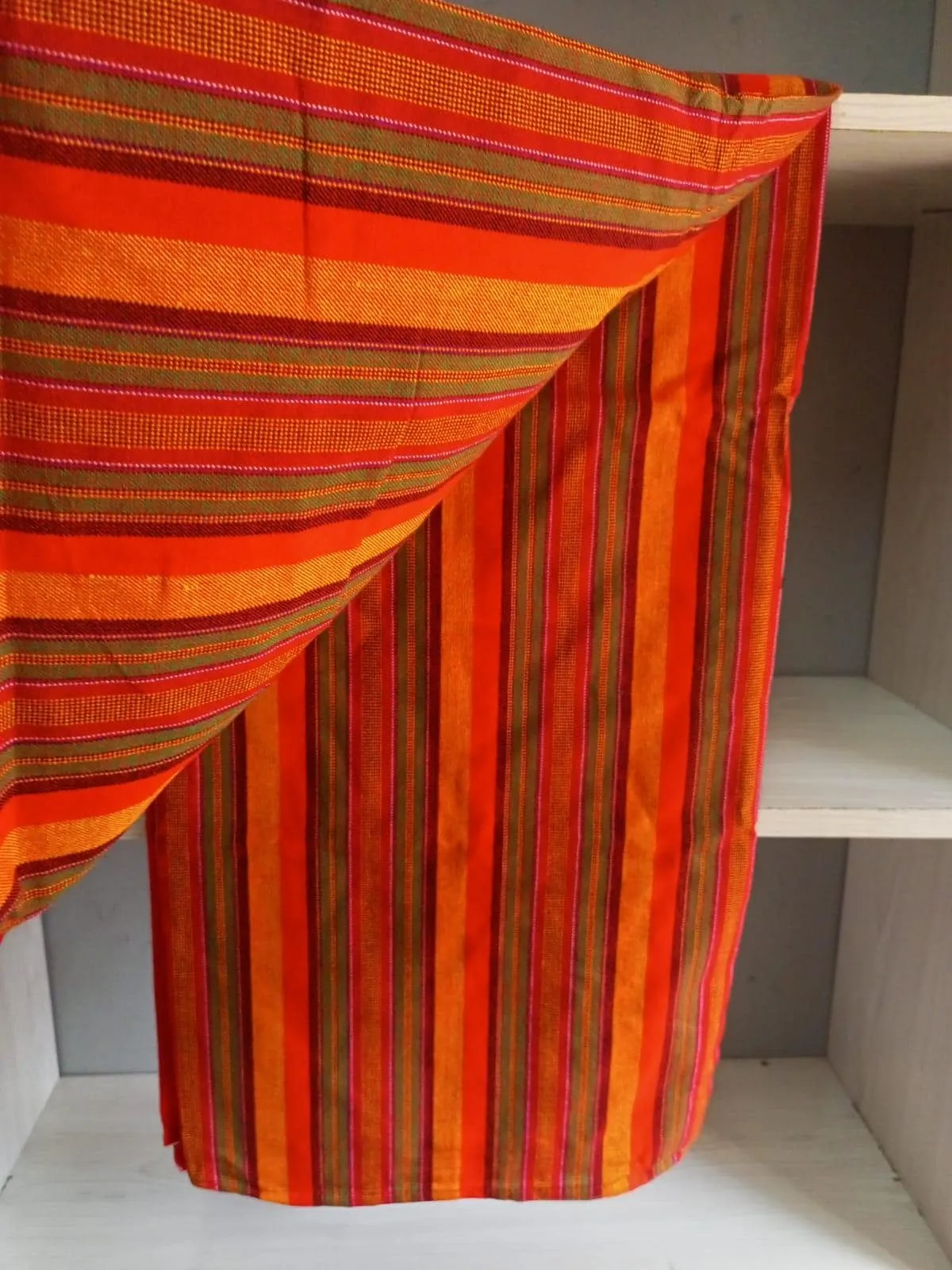 Authentic Maasai Shuka Blanket - Traditional African Tribal Wrap, Red Plaid Safari Blanket for Home Décor or Outdoor Adventures
