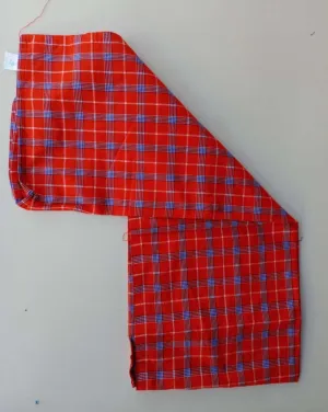 Authentic Maasai Shuka Blanket - Traditional African Tribal Wrap, Red Plaid Safari Blanket for Home Décor or Outdoor Adventures