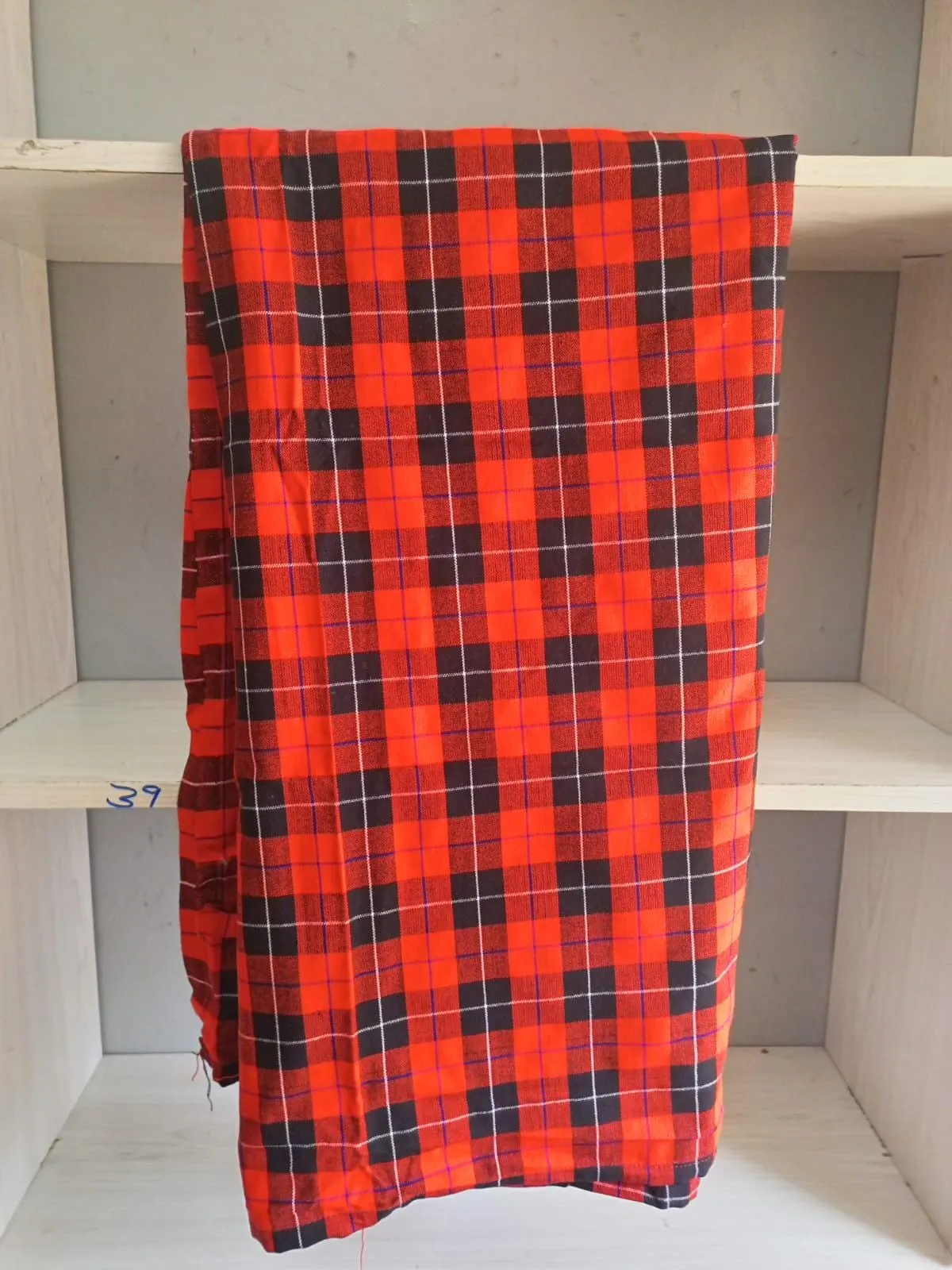 Authentic Maasai Shuka Blanket - Traditional African Tribal Wrap, Red Plaid Safari Blanket for Home Décor or Outdoor Adventures