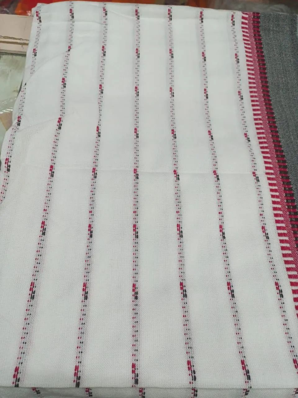 Authentic Maasai Shuka Blanket - Traditional African Tribal Wrap, white Plaid Safari Blanket for Home Décor or Outdoor Adventures