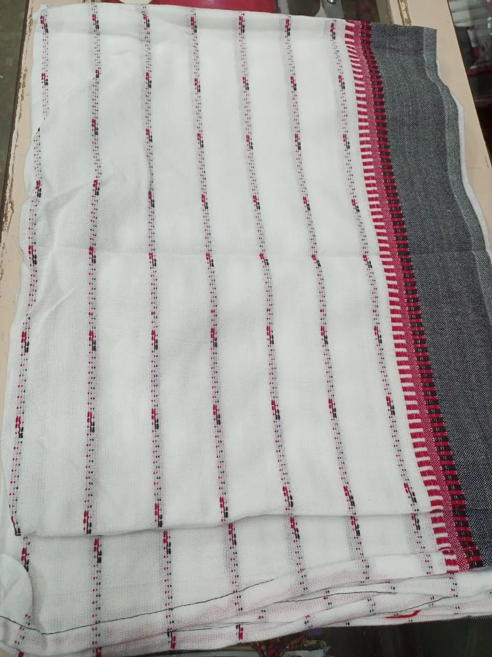 Authentic Maasai Shuka Blanket - Traditional African Tribal Wrap, white Plaid Safari Blanket for Home Décor or Outdoor Adventures