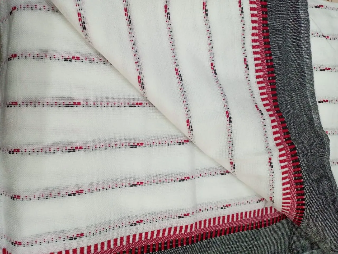 Authentic Maasai Shuka Blanket - Traditional African Tribal Wrap, white Plaid Safari Blanket for Home Décor or Outdoor Adventures