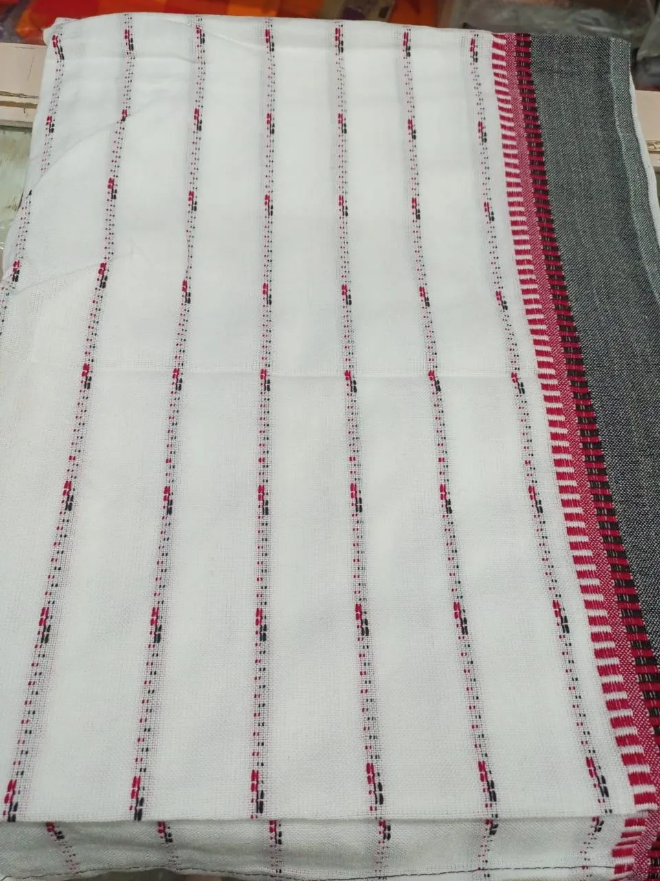 Authentic Maasai Shuka Blanket - Traditional African Tribal Wrap, white Plaid Safari Blanket for Home Décor or Outdoor Adventures