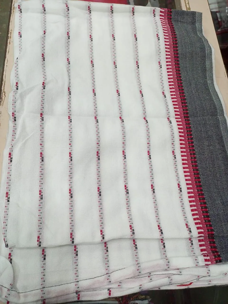 Authentic Maasai Shuka Blanket - Traditional African Tribal Wrap, white Plaid Safari Blanket for Home Décor or Outdoor Adventures