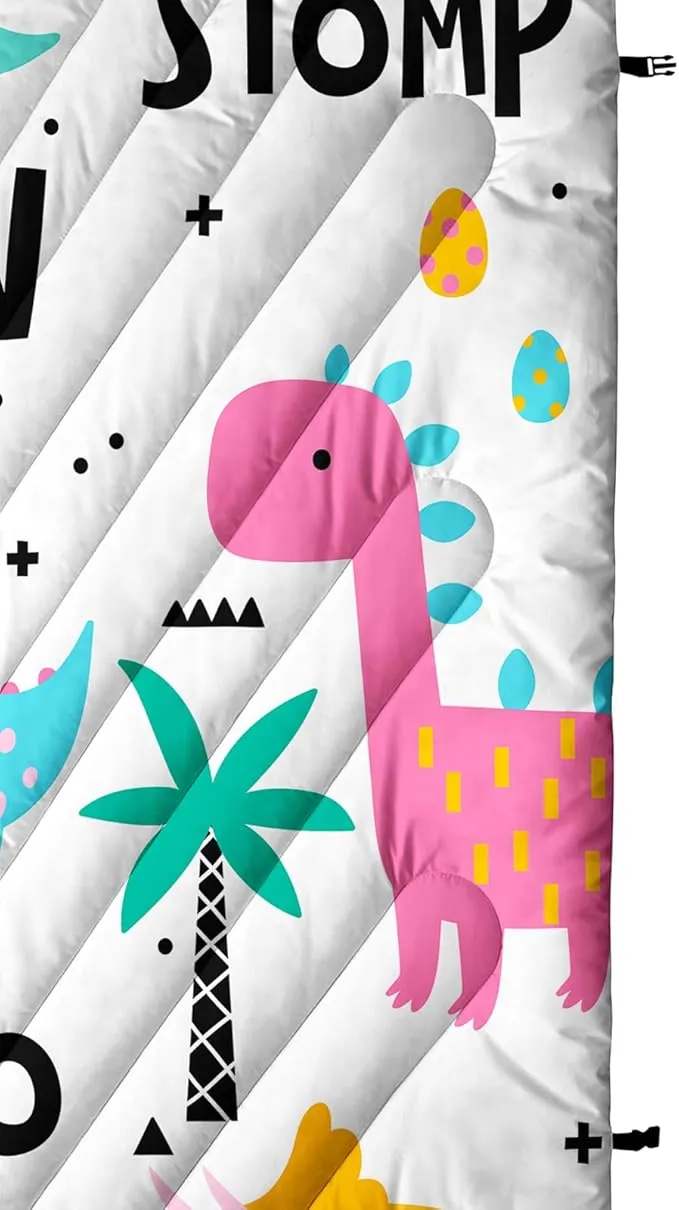 Axolotl Colorful Dinosaur Camping Blanket,Plam Trees Dino Eggs Packable Outdoor Blanket,Wild Animal Theme Lightweight Puffy Camping Blanket,Roar Dino Travel Blanket for Traveling Picnic Cold Weather