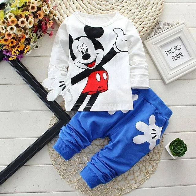 Baby Cartoon Long Sleeved T-shirts   Pants Kids Suits
