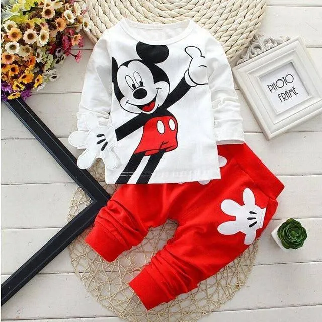 Baby Cartoon Long Sleeved T-shirts   Pants Kids Suits