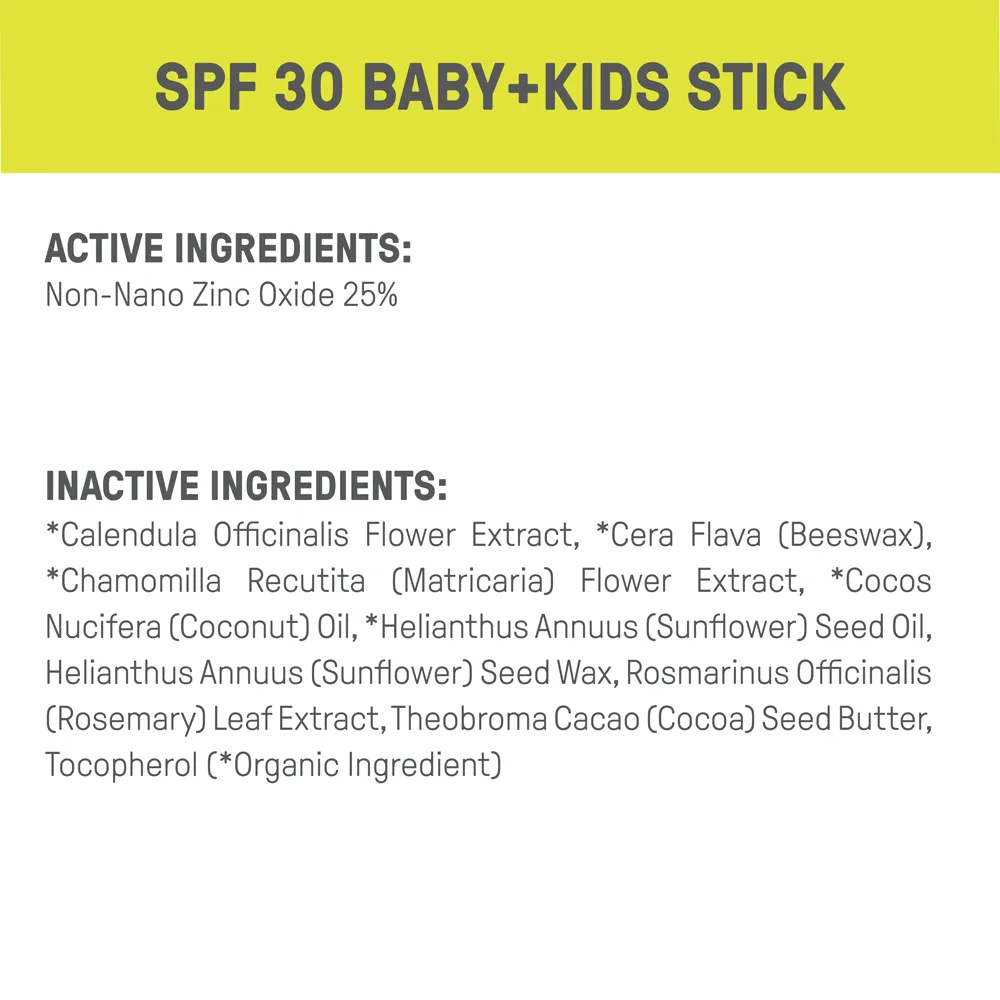 BABY   KIDS 30  STICK *Zero Waste*
