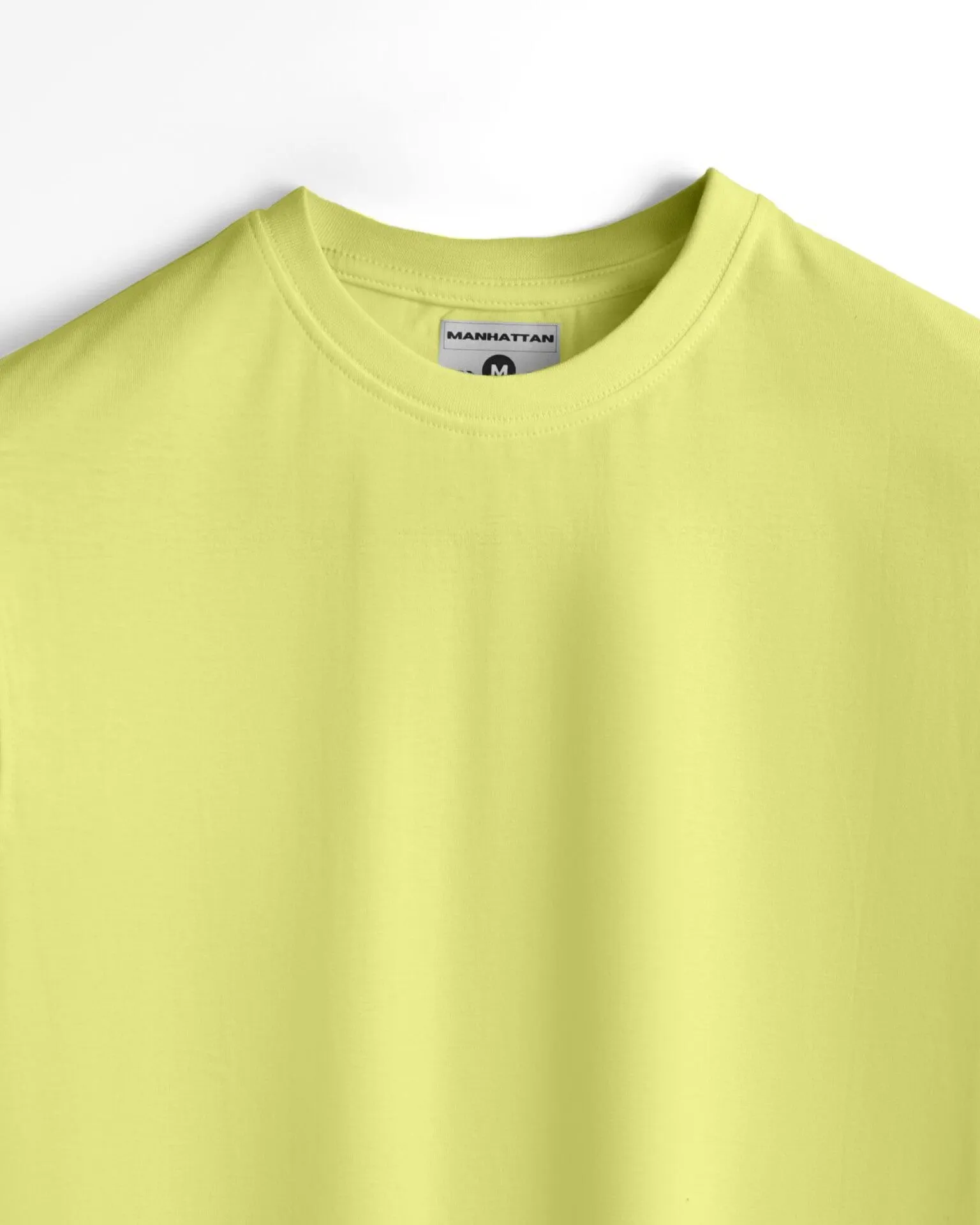 Basic Regular Fit T Shirts Unisex Pastel Yellow