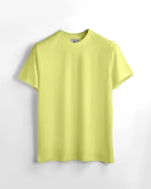 Basic Regular Fit T Shirts Unisex Pastel Yellow