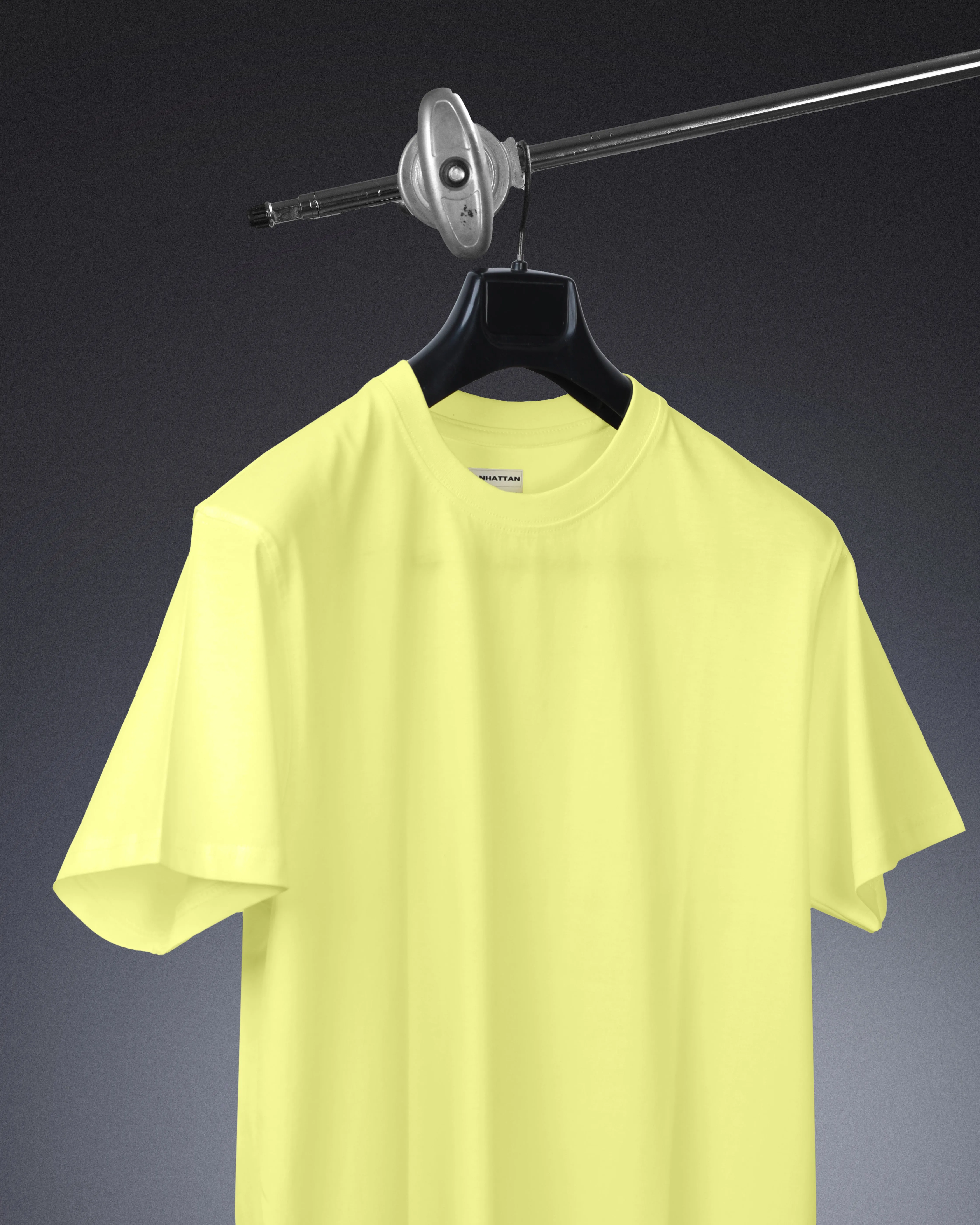 Basic Regular Fit T Shirts Unisex Pastel Yellow