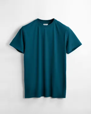 Basic Regular Fit T Shirts Unisex Teal Green