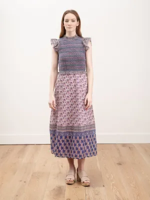 bianca smocked midi dress - violet