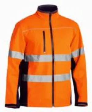 Bisley Mens Taped Hi Vis Soft Shell Jacket