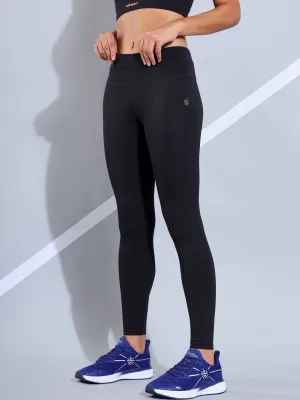 Black Absolute Fit Tights with Graphic Design and Back Pocket
