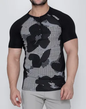 Black & White SquareMesh Compression T-Shirt