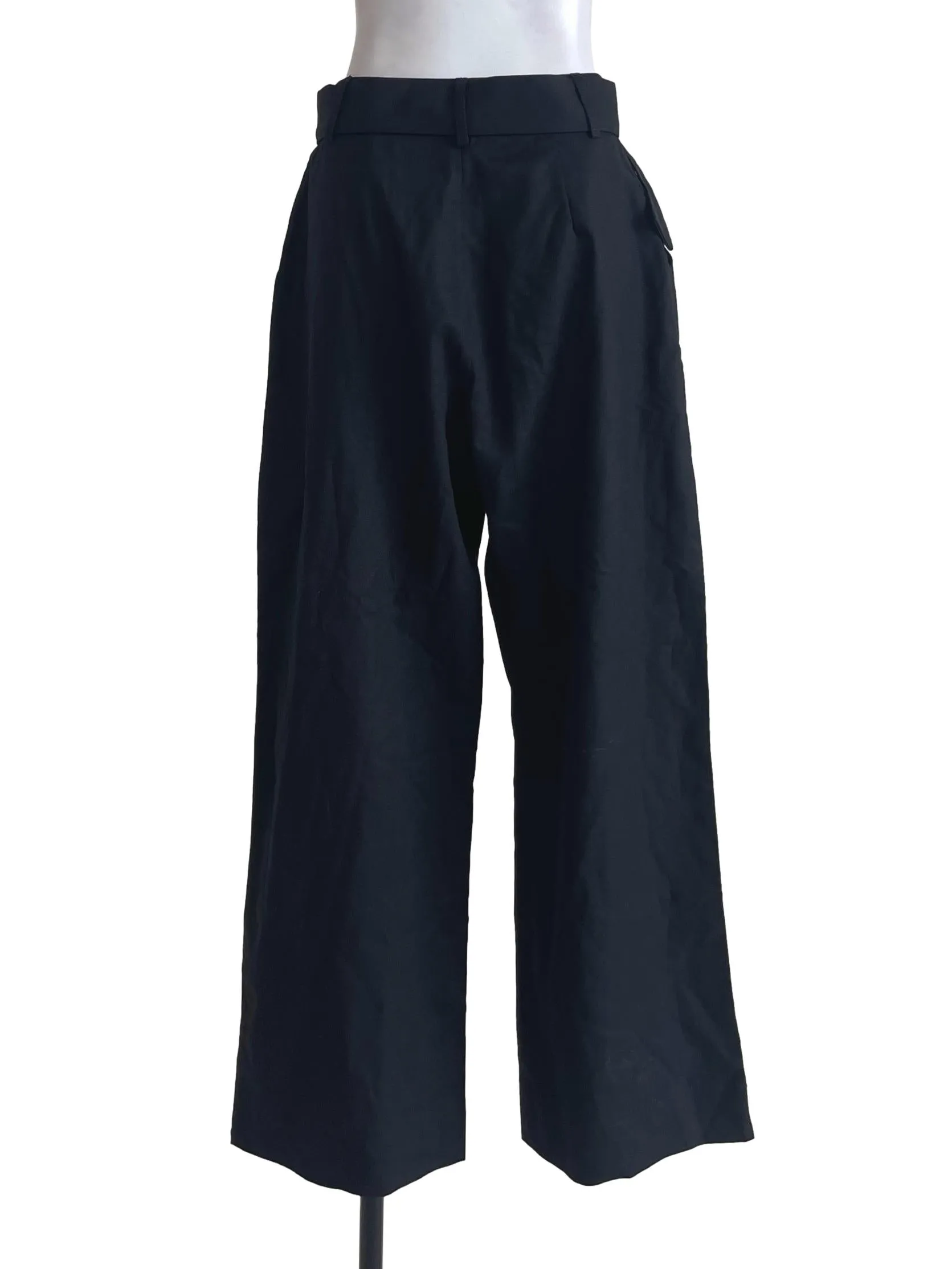 Black Belted Cotton Pants