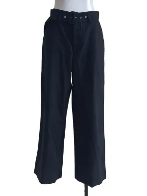 Black Belted Cotton Pants
