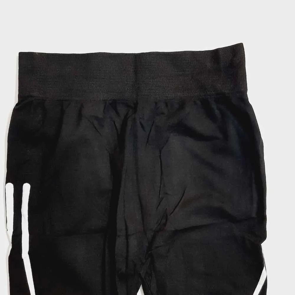 Black - High Waist Leggings - Stretchable Lycra - GYM YOGA - ZL05