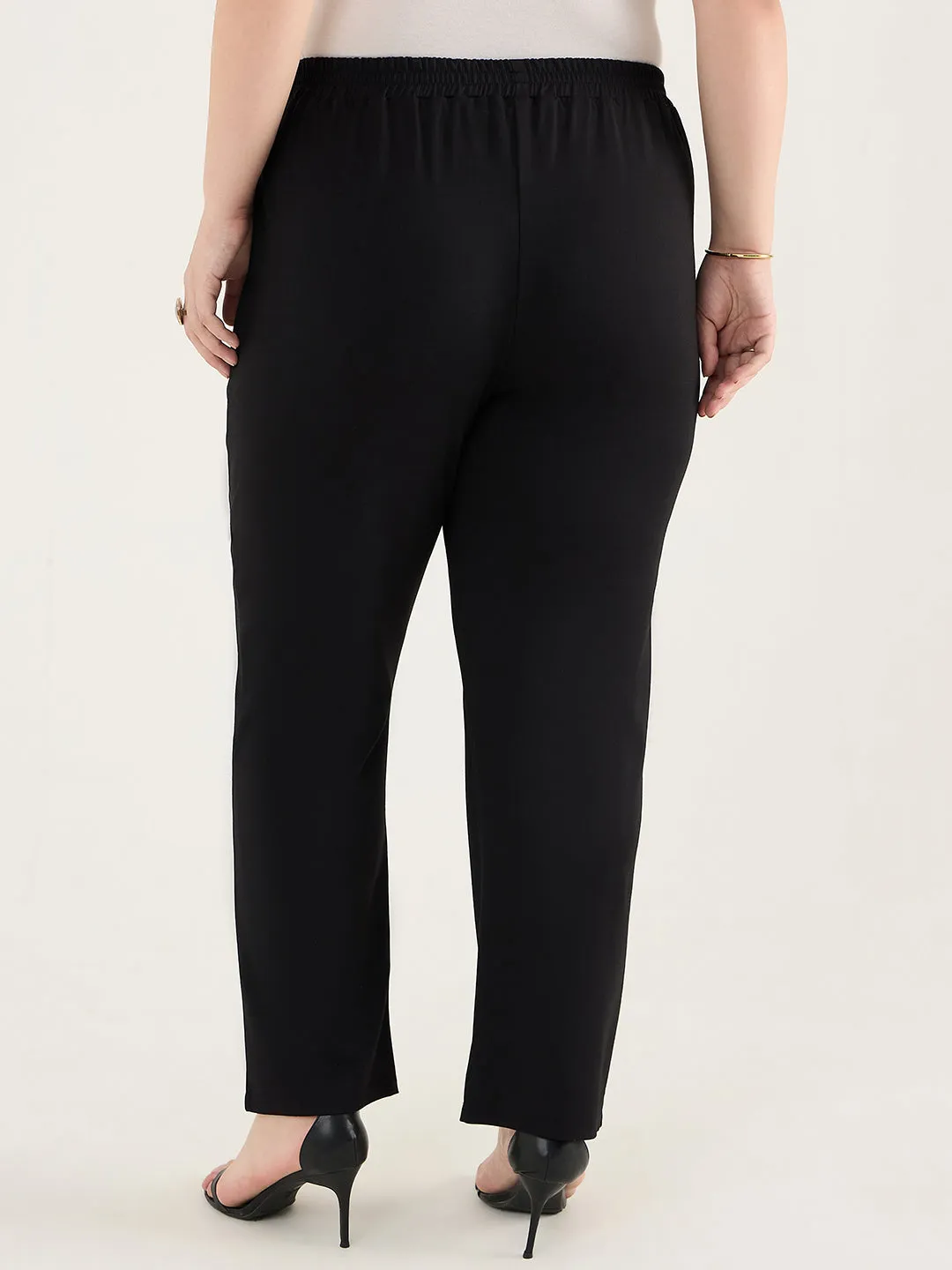 Black Knit Straight Pants