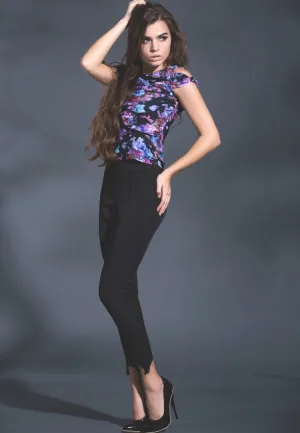 Black magic high waist twill pants
