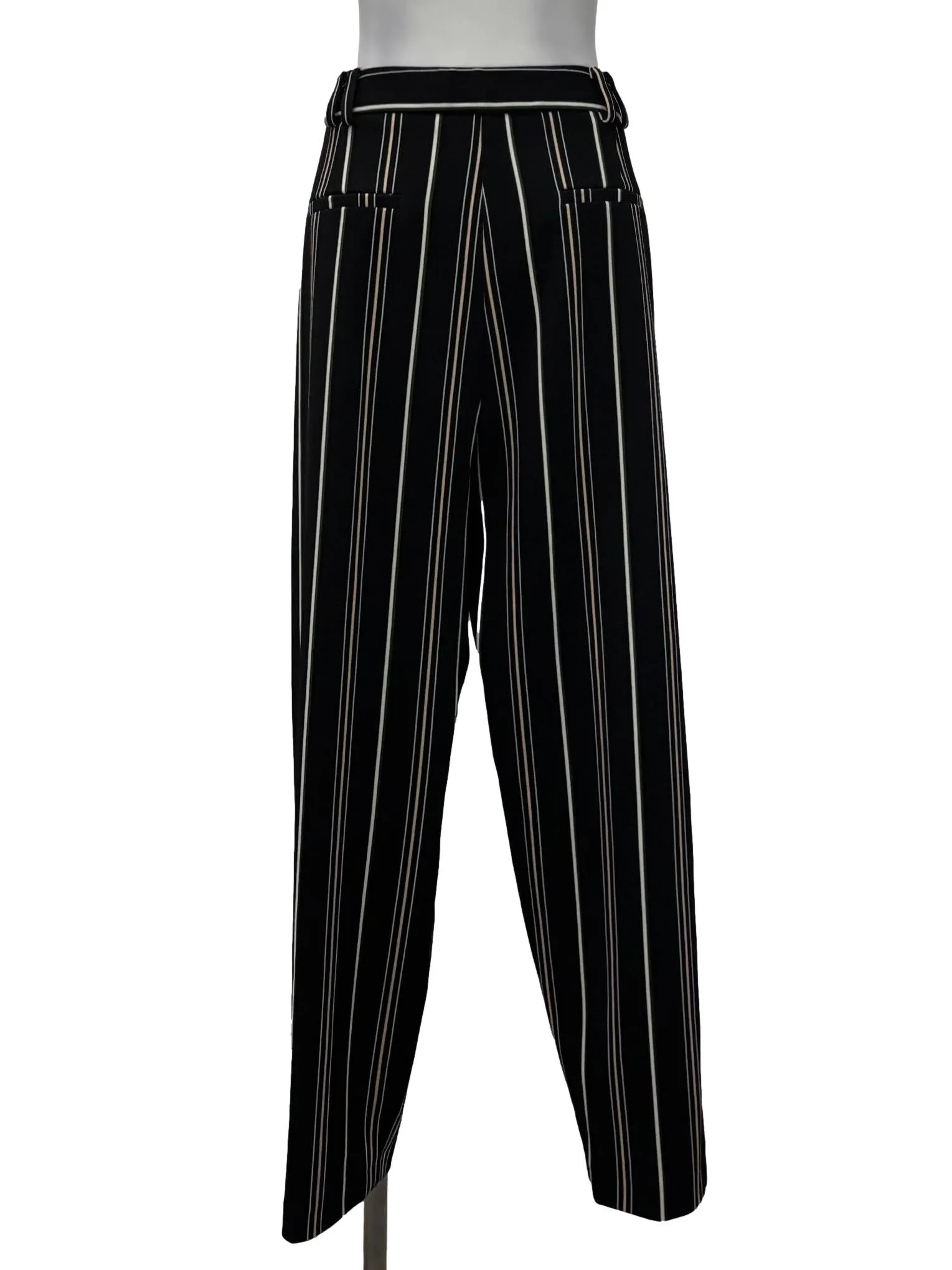 Black Pink And White Striped Pants