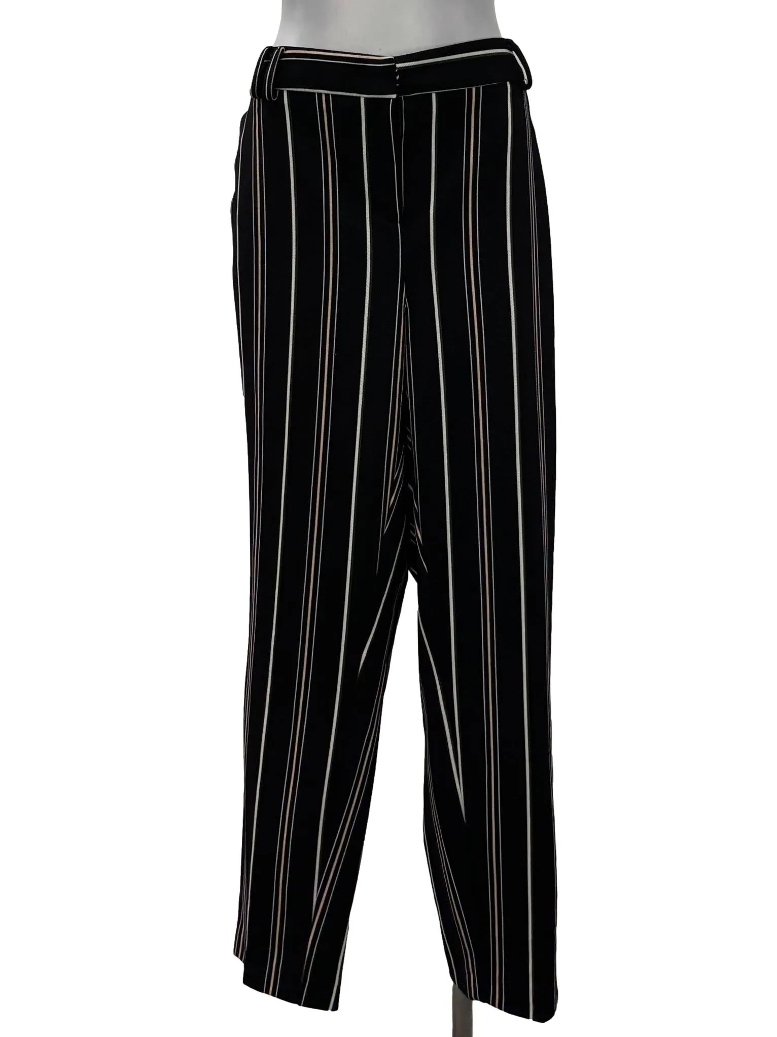 Black Pink And White Striped Pants