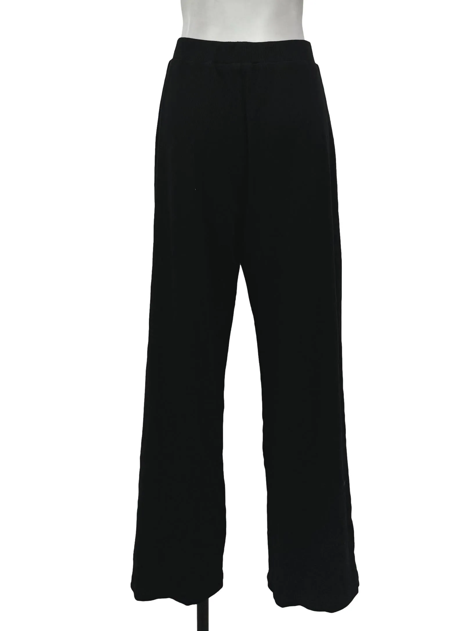 Black Ribbed Regular Pants